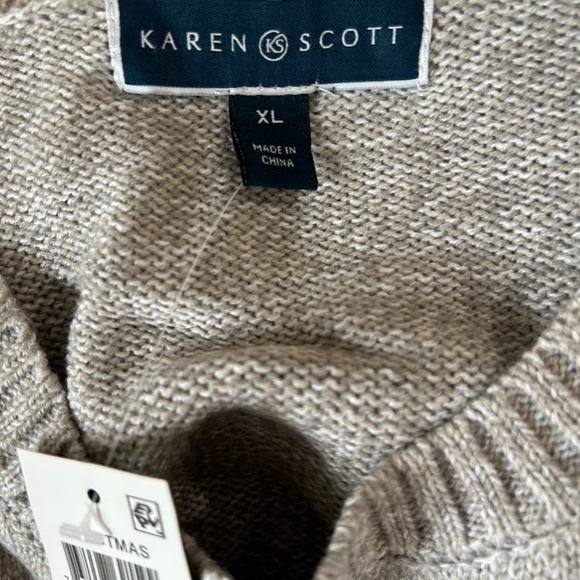 Karen Scott Gray Knot Snowman Sweater NWT XL - Picture 3 of 4
